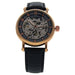 REDS26 Rose Gold/Black Leather Strap Watch by Jean Bellecour for Men - 1 Pc Watch