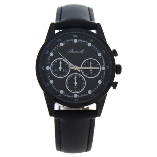 AL5300-03 Black Leather Strap Watch by Antoneli for Women - 1 Pc Watch