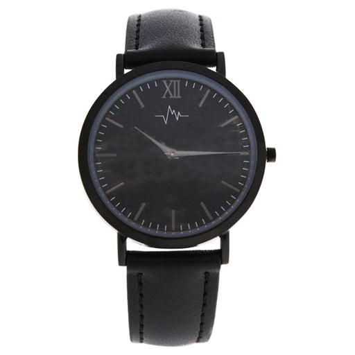 AO-176 Hygge - Black Charcoal/Black Leather Strap Watch by Andreas Osten for Women - 1 Pc Watch