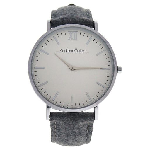 AO-194 Toutes - Silver/Grey Tweed Leather Strap Watch by Andreas Osten for Women - 1 Pc Watch