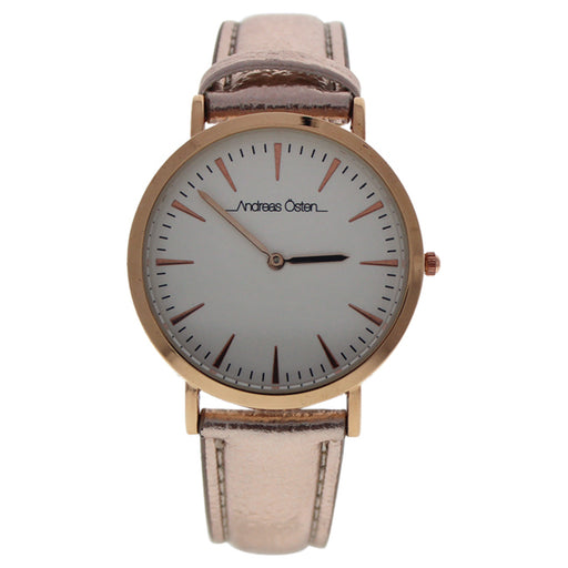 AO-196 Hygge - Rose Gold/White Leather Strap Watch by Andreas Osten for Women - 1 Pc Watch