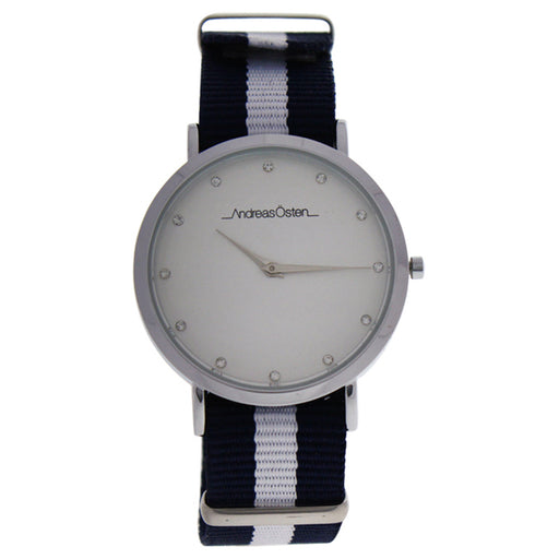 AO-21 - Silver-Blue and White Nylon Strap Watch by Andreas Osten for Women - 1 Pc Watch