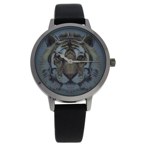 CRA016 La Animale - Silver/Black Leather Strap Watch by Charlotte Raffaelli for Women - 1 Pc Watch