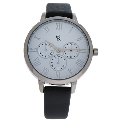 CRB010 La Basic - Silver/Grey Leather Strap Watch by Charlotte Raffaelli for Women - 1 Pc Watch