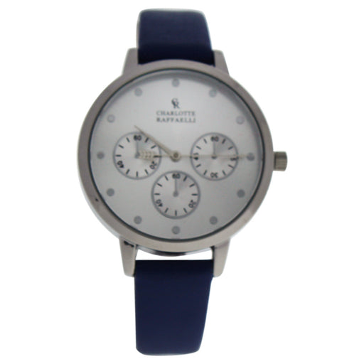 CRB013 La Basic - Silver/Blue Leather Strap Watch by Charlotte Raffaelli for Women - 1 Pc Watch
