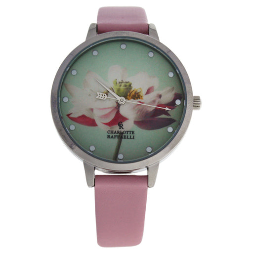 CRF007 La Florale - Silver/Rose Leather Strap Watch by Charlotte Raffaelli for Women - 1 Pc Watch