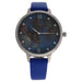 CRR007 La Romance - Silver/Blue Leather Strap Watch by Charlotte Raffaelli for Women - 1 Pc Watch
