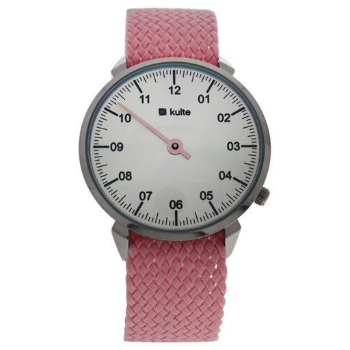 KUTPP Silver/Pink Nylon Strap Watch by Kulte for Women - 1 Pc Watch