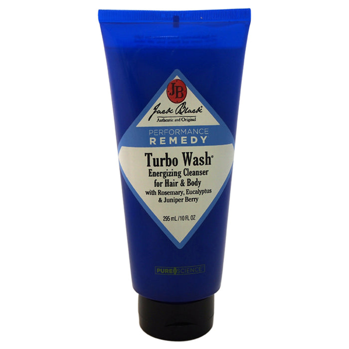 Limpiador energizante Turbo Wash para cabello y cuerpo de Jack Black para hombres - Gel de baño de 10 oz