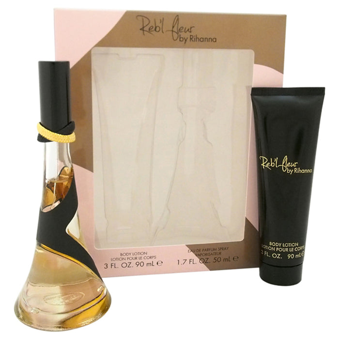 Rebl Fleur by Rihanna for Women - 2 Pc Gift Set 1.7oz EDP Spray, 3oz Body Lotion