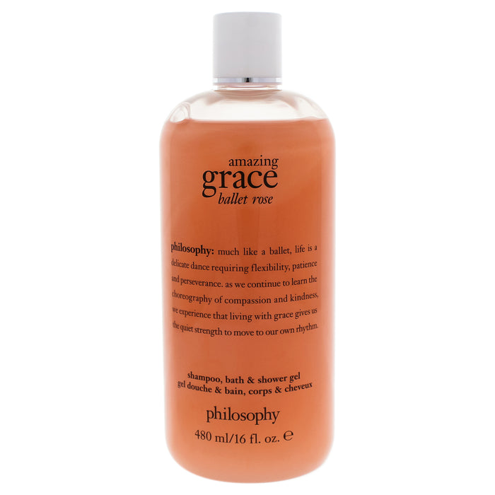 Champú en gel de baño y ducha Amazing Grace Ballet Rose de Philosophy para mujeres - Gel de baño y ducha con champú de 16 oz