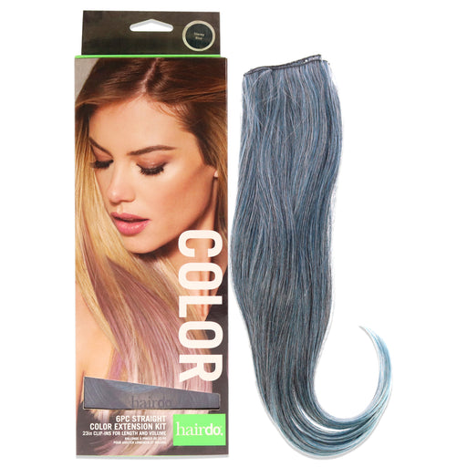 Straight Color Extension Kit - Stormy Blue by Hairdo for Women - 6 x 23 Inch Hair Extension