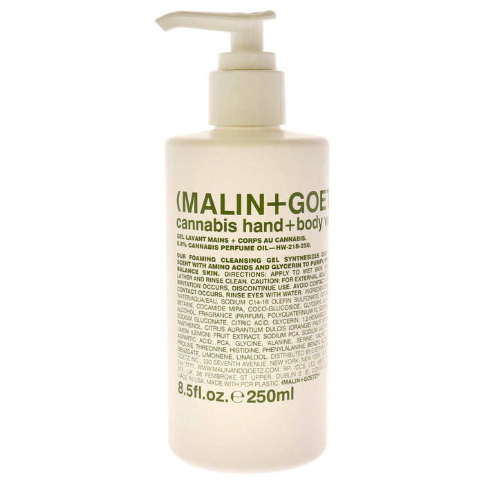 Gel douche pour les mains et le corps au cannabis de Malin + Goetz pour unisexe - Gel douche pour le corps 8,5 oz