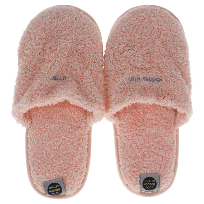 The Towel Slippers Pink - Medium by Cool Enough Studio for Unisex - 1 Pair Slippers