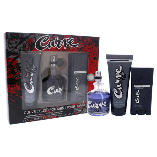 Curve Crush by Liz Claiborne for Men - 3 Pc Gift Set 2.5oz EDC Spray, 3.4oz After Shave Balm, 1.7oz Deodorant Stick