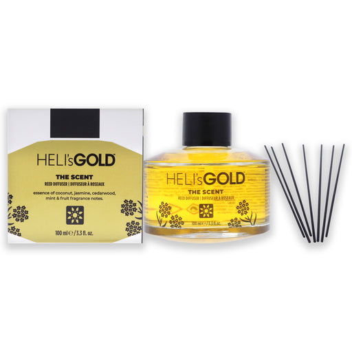 The Scent Reed Difuser Set by Helis Gold for Unisex - 2 Pc 3.3oz Diffuser, 7 Pc Fiber Stick