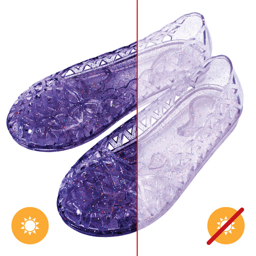 Heart Sole Girl Jellies Shoes - 2 Purple by DelSol for Kids - 1 Pair Shoes