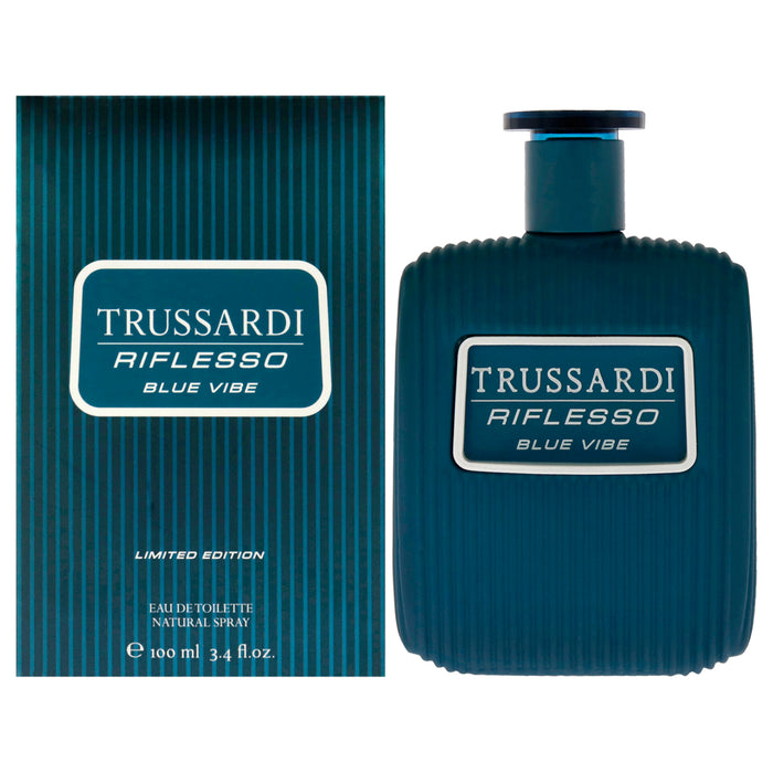 Riflesso Blue Vibe Edición limitada de Trussardi para hombres - Spray EDT de 3,4 oz