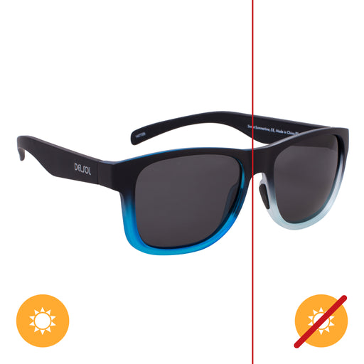 Solize Sweet Summertime - Black and Light Blue to Blue by DelSol for Unisex - 1 Pc Sunglasses