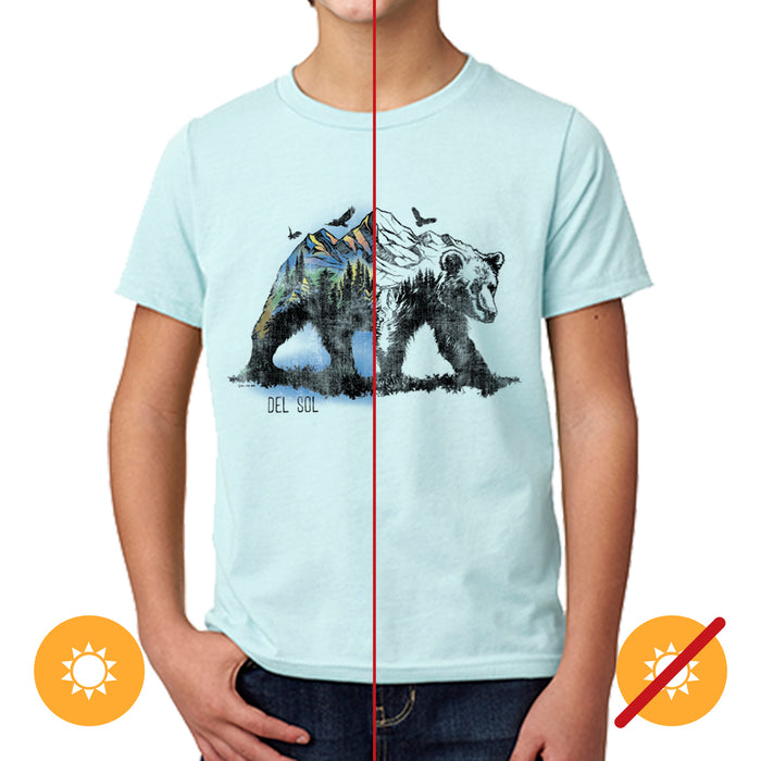 Kids Crew Tee - Bear Scene - Ice Blue by DelSol for Kids - 1 Pc T-Shirt (YXS)