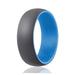 Silicone Wedding Ring - Duo Collection Dome Style - Light Blue-Grey by ROQ for Men - 8 mm Ring