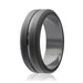 Silicone Wedding Ring - Engraved Middle Line - Grey by ROQ for Men - 7 mm Ring