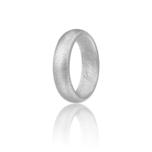 Silicone Wedding Ring - Dome Style - Silver by ROQ for Women - 4 mm Ring