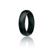 Silicone Wedding Ring - Dome Style - Black with Glitter Turquoise by ROQ for Women - 4 mm Ring
