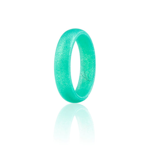 Silicone Wedding Ring - Dome Style - Metal Turquoise by ROQ for Women - 5 mm Ring