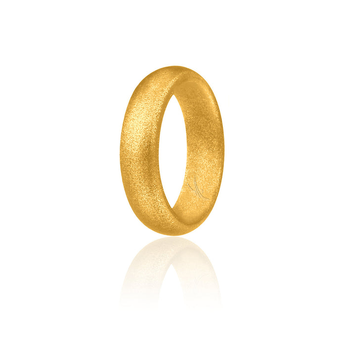 Silicone Wedding Ring - Dome Style - Gold by ROQ for Women - 4 mm Ring