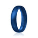 Silicone Wedding Ring - Dome Style Thin Comfort Fit - Metallic Blue by ROQ for Women - 10 mm Ring