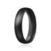Silicone Wedding Ring - Dome Style Thin Comfort Fit - Metallic Black by ROQ for Women - 4 mm Ring