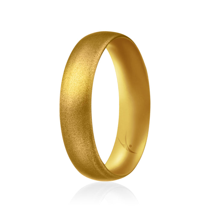 Silicone Wedding Ring - Dome Style Thin Comfort Fit - Gold by ROQ for Women - 7 mm Ring