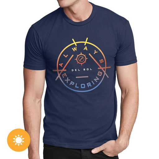 Men Crew Tee - Always Exploring - Indigo by DelSol for Men - 1 Pc T-Shirt (2XL)