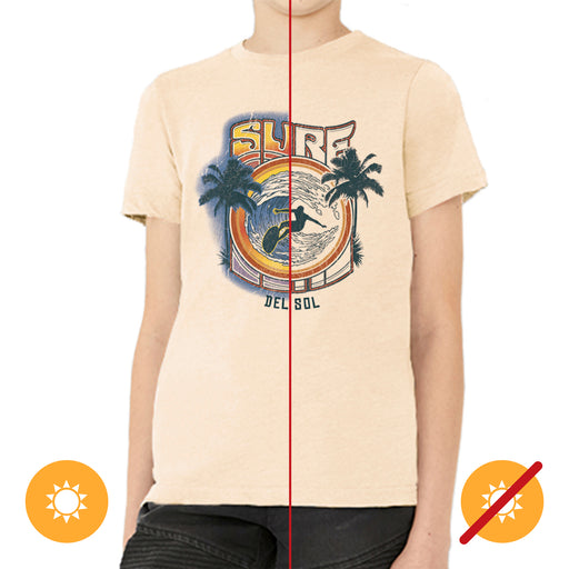 Men Crew Tee - Surf - Beige by DelSol for Men - 1 Pc T-Shirt (YXS)