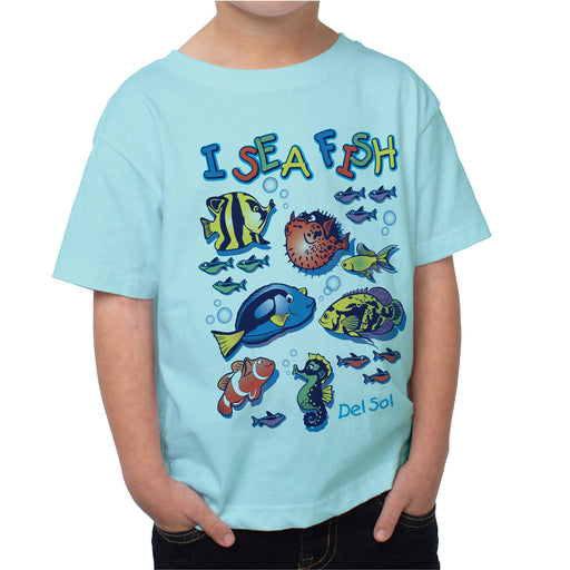 Kids Crew Tee - I Sea Fish - Chill by DelSol for Kids - 1 Pc T-Shirt (5/6T)
