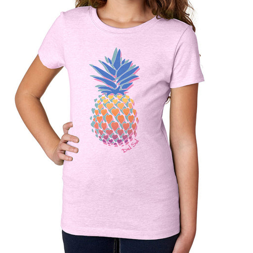 Girls Crew Tee - Pineapple Love - Lilac by DelSol for Women - 1 Pc T-Shirt (YS)