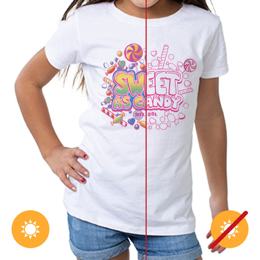 Girls Crew Tee - Sweet As Candy - White by DelSol for Women - 1 Pc T-Shirt (3T)