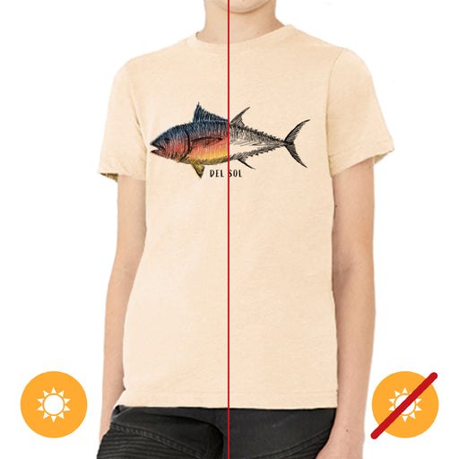 Men Crew Tee - Big Fish - Beige by DelSol for Men - 1 Pc T-Shirt (YXS)