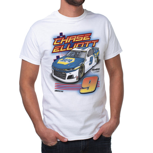 NASCAR Mens Classic Crew Tee - Chase Elliot - 1 White by DelSol for Men - 1 Pc T-Shirt (L)