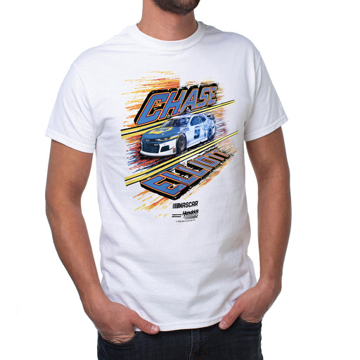 NASCAR Mens Classic Crew Tee - Chase Elliot - 5 White by DelSol for Men - 1 Pc T-Shirt (S)