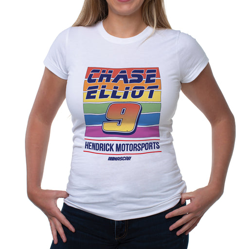 NASCAR Womens Crew Tee - Chase Elliot - 2 White by DelSol for Women - 1 Pc T-Shirt (S)
