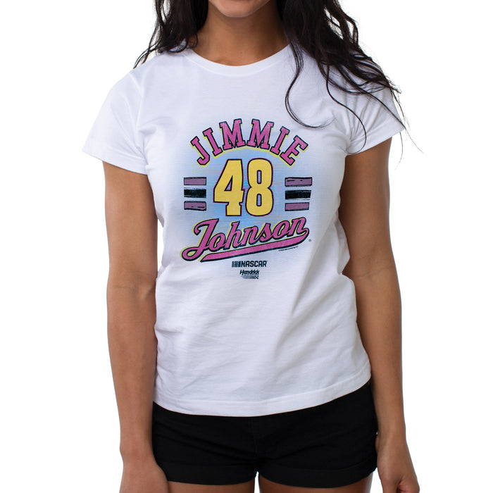 NASCAR Womens Crew Tee - Jimmie Johnson - 8 White by DelSol for Women - 1 Pc T-Shirt (M)