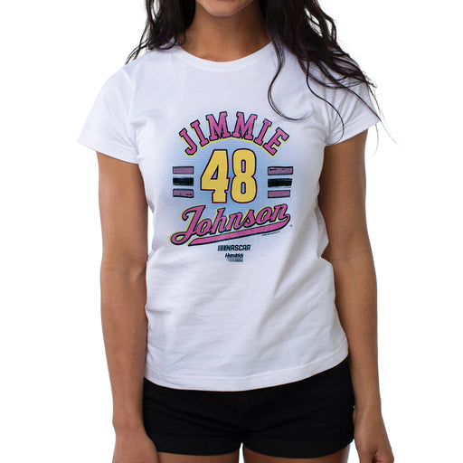 NASCAR Womens Crew Tee - Jimmie Johnson - 8 White by DelSol for Women - 1 Pc T-Shirt (L)
