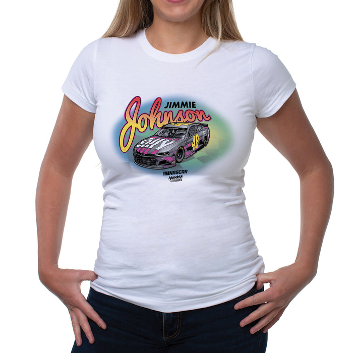 NASCAR Womens Crew Tee - Jimmie Johnson - 7 White by DelSol for Women - 1 Pc T-Shirt (XL)