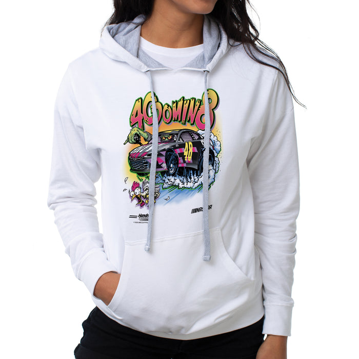 NASCAR Hooded Sweatshirt - Jimmie Johnson - 3 White by DelSol for Women - 1 Pc T-Shirt (M)