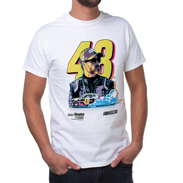 NASCAR Mens Classic Crew Tee - Jimmie Johnson - 4 White by DelSol for Men - 1 Pc T-Shirt (L)