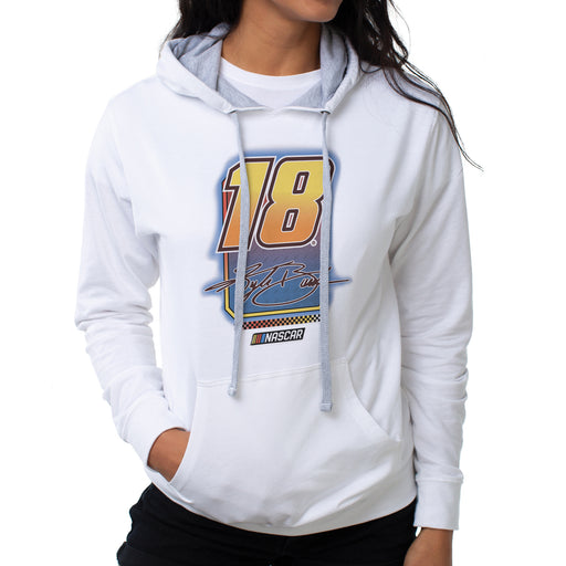 NASCAR Hooded Sweatshirt - Kyle Busch - 10 White by DelSol for Women - 1 Pc T-Shirt (S)