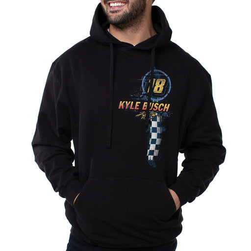 NASCAR Hooded Sweatshirt - Kyle Busch - 8 Black by DelSol for Men - 1 Pc T-Shirt (L)