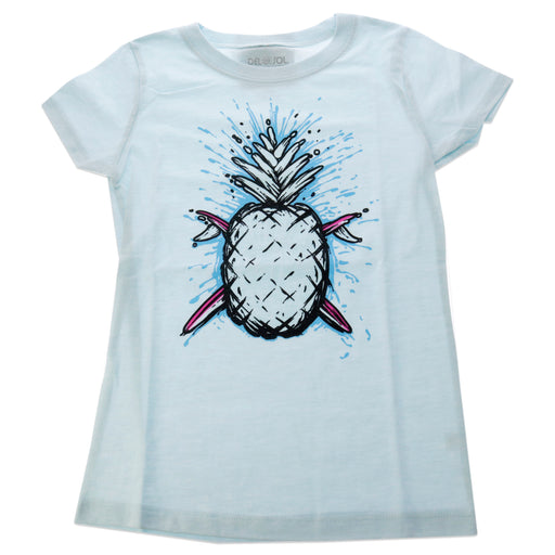 Kids Premium Crew Tee - Pineapples - Ice Blue by DelSol for Kids - 1 Pc T-Shirt (YM)